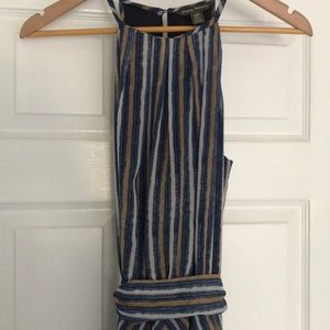 Tommy Bahama maxi size 6 blue grey tan stripe